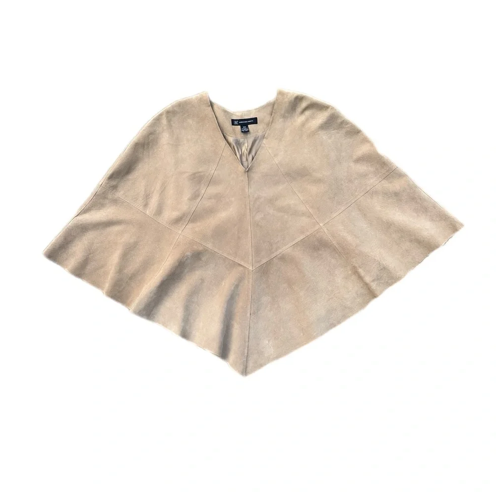 Y2K Vintage INC 100% Genuine Suede Leather Poncho/ Cape Top size S/M